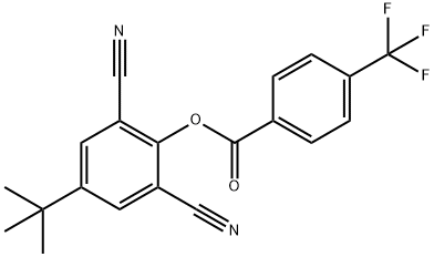 4-(TERT-BUTYL)-2,6-DICYANOPHENYL 4-(TRIFLUOROMETHYL)BENZENECARBOXYLATE Struktur