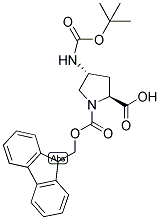 (2S, 4R)-BOC-4-AMINO-1-FMOC-PYRROLIDINE-2-CARBOXYLIC ACID Struktur