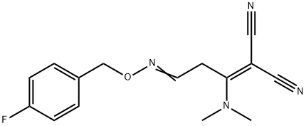 2-(1-(DIMETHYLAMINO)-3-([(4-FLUOROBENZYL)OXY]IMINO)PROPYLIDENE)MALONONITRILE Struktur