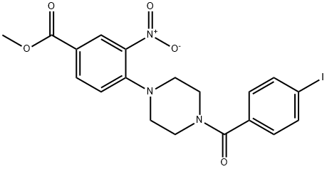 METHYL 4-[4-(4-IODOBENZOYL)PIPERAZINO]-3-NITROBENZENECARBOXYLATE Struktur