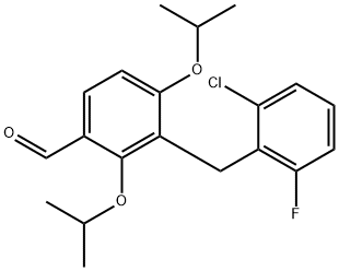 3-(2-CHLORO-6-FLUOROBENZYL)-2,4-DIISOPROPOXYBENZENECARBALDEHYDE Struktur