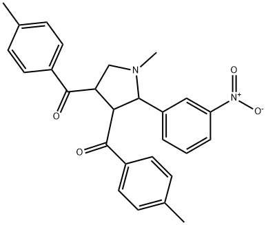 [1-METHYL-4-(4-METHYLBENZOYL)-5-(3-NITROPHENYL)TETRAHYDRO-1H-PYRROL-3-YL](4-METHYLPHENYL)METHANONE Struktur