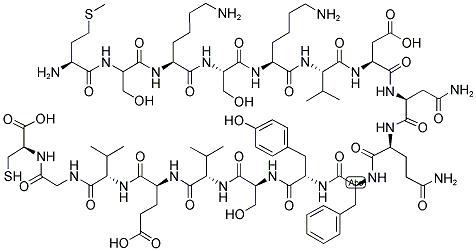 H-MET-SER-LYS-SER-LYS-VAL-ASP-ASN-GLN-PHE-TYR-SER-VAL-GLU-VAL-GLY-(CYS)-OH Struktur