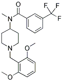 N-[1-(2,6-DIMETHOXYBENZYL)PIPERIDIN-4-YL]-N-METHYL-3-(TRIFLUOROMETHYL)BENZAMIDE Struktur