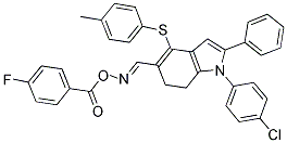 1-(4-CHLOROPHENYL)-5-(([(4-FLUOROBENZOYL)OXY]IMINO)METHYL)-4-[(4-METHYLPHENYL)SULFANYL]-2-PHENYL-6,7-DIHYDRO-1H-INDOLE Struktur