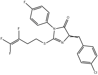 4-[(Z)-(4-CHLOROPHENYL)METHYLIDENE]-1-(4-FLUOROPHENYL)-2-[(3,4,4-TRIFLUORO-3-BUTENYL)SULFANYL]-1H-IMIDAZOL-5-ONE Struktur