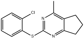 2-CHLOROPHENYL 4-METHYL-6,7-DIHYDRO-5H-CYCLOPENTA[D]PYRIMIDIN-2-YL SULFIDE Struktur