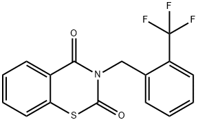 3-[2-(TRIFLUOROMETHYL)BENZYL]-2H-1,3-BENZOTHIAZINE-2,4(3H)-DIONE Struktur