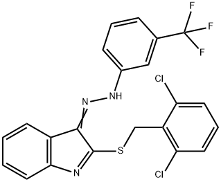 2-[(2,6-DICHLOROBENZYL)SULFANYL]-3H-INDOL-3-ONE N-[3-(TRIFLUOROMETHYL)PHENYL]HYDRAZONE Struktur