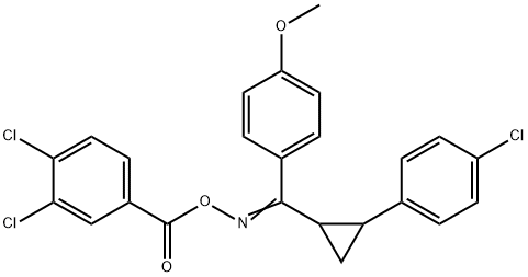 1,2-DICHLORO-4-[(([[2-(4-CHLOROPHENYL)CYCLOPROPYL](4-METHOXYPHENYL)METHYLENE]AMINO)OXY)CARBONYL]BENZENE Struktur