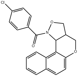 3A,11C-DIHYDRO-3H-BENZO[5,6]CHROMENO[4,3-C]ISOXAZOL-1(4H)-YL(4-CHLOROPHENYL)METHANONE Struktur