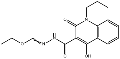 ETHYL N-[(7-HYDROXY-5-OXO-2,3-DIHYDRO-1H,5H-PYRIDO[3,2,1-IJ]QUINOLIN-6-YL)CARBONYL]HYDRAZONOFORMATE Struktur