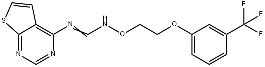 N-THIENO[2,3-D]PYRIMIDIN-4-YL-N'-(2-[3-(TRIFLUOROMETHYL)PHENOXY]ETHOXY)IMINOFORMAMIDE Struktur