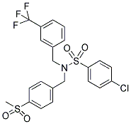 4-CHLORO-N-[4-(METHYLSULPHONYL)BENZYL]-N-[3-(TRIFLUOROMETHYL)BENZYL]BENZENESULPHONAMIDE Struktur