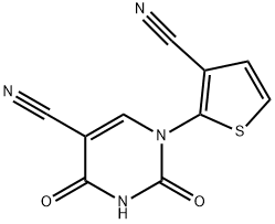 1-(3-CYANO-2-THIENYL)-2,4-DIOXO-1,2,3,4-TETRAHYDRO-5-PYRIMIDINECARBONITRILE Struktur