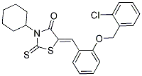 (Z)-5-(2-(2-CHLOROBENZYLOXY)BENZYLIDENE)-3-CYCLOHEXYL-2-THIOXOTHIAZOLIDIN-4-ONE Struktur