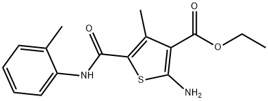 2-AMINO-4-METHYL-5-O-TOLYLCARBAMOYL-THIOPHENE-3-CARBOXYLIC ACID ETHYL ESTER Struktur