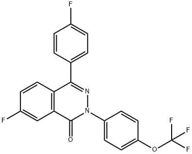 7-FLUORO-4-(4-FLUOROPHENYL)-2-[4-(TRIFLUOROMETHOXY)PHENYL]-1(2H)-PHTHALAZINONE Struktur