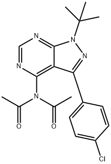 N-ACETYL-N-[1-(TERT-BUTYL)-3-(4-CHLOROPHENYL)-1H-PYRAZOLO[3,4-D]PYRIMIDIN-4-YL]ACETAMIDE Struktur