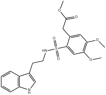 METHYL 2-(2-(((2-INDOL-3-YLETHYL)AMINO)SULFONYL)-4,5-DIMETHOXYPHENYL)ACETATE Struktur