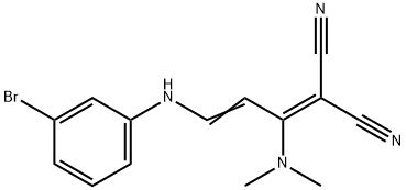 2-[3-(3-BROMOANILINO)-1-(DIMETHYLAMINO)-2-PROPENYLIDENE]MALONONITRILE Struktur