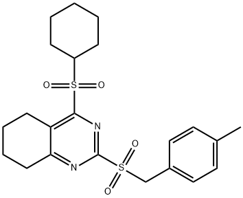 4-(CYCLOHEXYLSULFONYL)-2-[(4-METHYLBENZYL)SULFONYL]-5,6,7,8-TETRAHYDROQUINAZOLINE Struktur