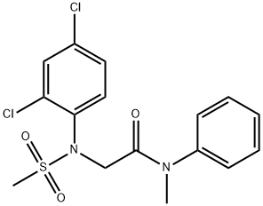 2-[2,4-DICHLORO(METHYLSULFONYL)ANILINO]-N-METHYL-N-PHENYLACETAMIDE Struktur