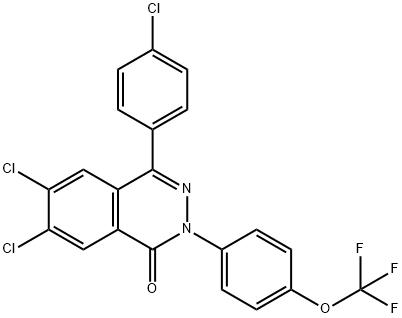 6,7-DICHLORO-4-(4-CHLOROPHENYL)-2-[4-(TRIFLUOROMETHOXY)PHENYL]-1(2H)-PHTHALAZINONE Struktur