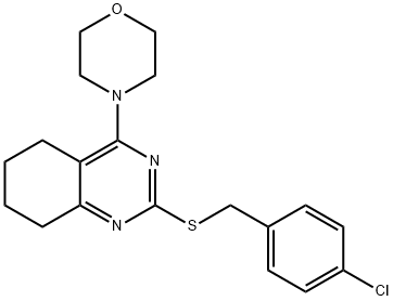 2-[(4-CHLOROBENZYL)SULFANYL]-4-MORPHOLINO-5,6,7,8-TETRAHYDROQUINAZOLINE Struktur