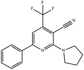 6-PHENYL-2-(1-PYRROLIDINYL)-4-(TRIFLUOROMETHYL)NICOTINONITRILE Struktur