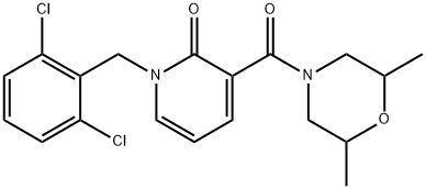 1-(2,6-DICHLOROBENZYL)-3-[(2,6-DIMETHYLMORPHOLINO)CARBONYL]-2(1H)-PYRIDINONE Struktur