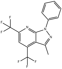 3-METHYL-1-PHENYL-4,6-BIS(TRIFLUOROMETHYL)-1H-PYRAZOLO[3,4-B]PYRIDINE Struktur