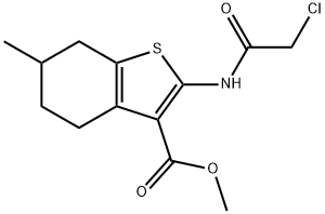 2-(2-CHLORO-ACETYLAMINO)-6-METHYL-4,5,6,7-TETRAHYDRO-BENZO[B]THIOPHENE-3-CARBOXYLIC ACID METHYL ESTER Struktur