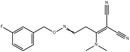 2-(1-(DIMETHYLAMINO)-3-([(3-FLUOROBENZYL)OXY]IMINO)PROPYLIDENE)MALONONITRILE Struktur