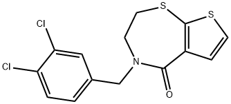 4-(3,4-DICHLOROBENZYL)-3,4-DIHYDROTHIENO[3,2-F][1,4]THIAZEPIN-5(2H)-ONE Struktur