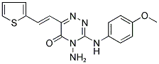 4-AMINO-3-(4-METHOXYANILINO)-6-[2-(2-THIENYL)VINYL]-1,2,4-TRIAZIN-5(4H)-ONE Struktur