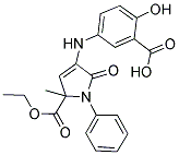 5-{[5-(ETHOXYCARBONYL)-5-METHYL-2-OXO-1-PHENYL-2,5-DIHYDRO-1H-PYRROL-3-YL]AMINO}-2-HYDROXYBENZOIC ACID Struktur