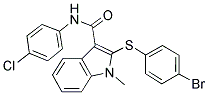 2-[(4-BROMOPHENYL)SULFANYL]-N-(4-CHLOROPHENYL)-1-METHYL-1H-INDOLE-3-CARBOXAMIDE Struktur