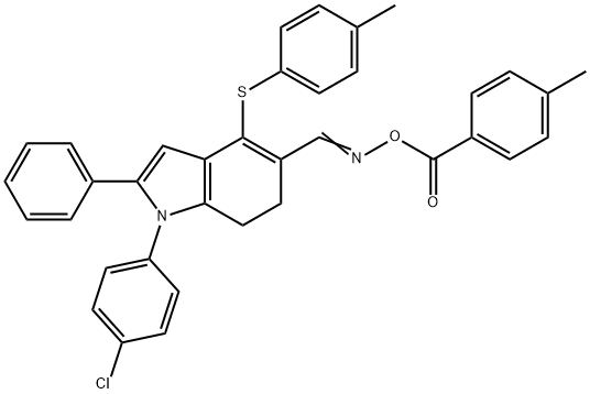 1-(4-CHLOROPHENYL)-5-(([(4-METHYLBENZOYL)OXY]IMINO)METHYL)-4-[(4-METHYLPHENYL)SULFANYL]-2-PHENYL-6,7-DIHYDRO-1H-INDOLE Struktur