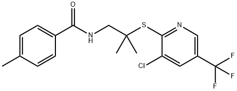 N-(2-([3-CHLORO-5-(TRIFLUOROMETHYL)-2-PYRIDINYL]SULFANYL)-2-METHYLPROPYL)-4-METHYLBENZENECARBOXAMIDE Struktur