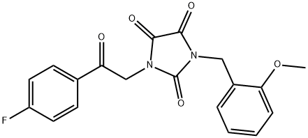 1-[2-(4-FLUOROPHENYL)-2-OXOETHYL]-3-(2-METHOXYBENZYL)-1H-IMIDAZOLE-2,4,5(3H)-TRIONE Struktur