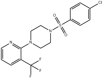 1-[(4-CHLOROPHENYL)SULFONYL]-4-[3-(TRIFLUOROMETHYL)-2-PYRIDINYL]PIPERAZINE Struktur