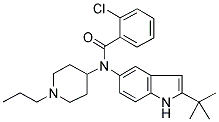 N-(2-TERT-BUTYL-(1H)-INDOL-5-YL)-2-CHLORO-N-(1-PROPYLPIPERIDIN-4-YL)BENZAMIDE Struktur