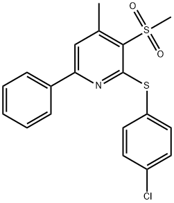 2-[(4-CHLOROPHENYL)SULFANYL]-4-METHYL-3-(METHYLSULFONYL)-6-PHENYLPYRIDINE Struktur