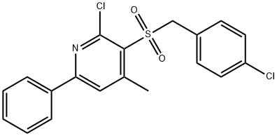 2-CHLORO-3-[(4-CHLOROBENZYL)SULFONYL]-4-METHYL-6-PHENYLPYRIDINE Struktur