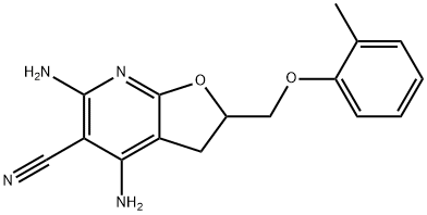 4,6-DIAMINO-2-[(2-METHYLPHENOXY)METHYL]-2,3-DIHYDROFURO[2,3-B]PYRIDINE-5-CARBONITRILE Struktur