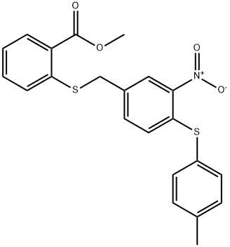 METHYL 2-((4-[(4-METHYLPHENYL)SULFANYL]-3-NITROBENZYL)SULFANYL)BENZENECARBOXYLATE Struktur