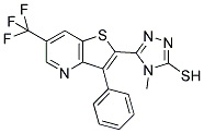 4-METHYL-5-[3-PHENYL-6-(TRIFLUOROMETHYL)THIENO[3,2-B]PYRIDIN-2-YL]-4H-1,2,4-TRIAZOL-3-YLHYDROSULFIDE Struktur