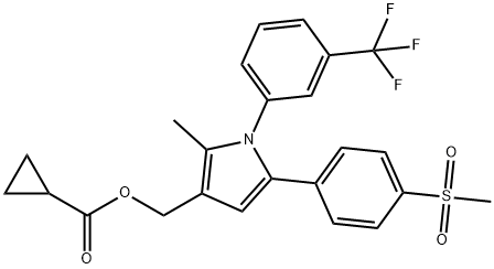 (2-METHYL-5-[4-(METHYLSULFONYL)PHENYL]-1-[3-(TRIFLUOROMETHYL)PHENYL]-1H-PYRROL-3-YL)METHYL CYCLOPROPANECARBOXYLATE Struktur