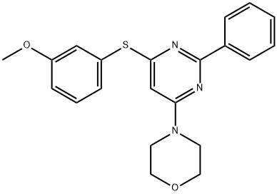 4-(6-[(3-METHOXYPHENYL)SULFANYL]-2-PHENYL-4-PYRIMIDINYL)MORPHOLINE Struktur